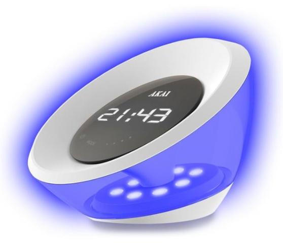 Akai ACW20 wekkerradio met Licht wekker en wake-up functie