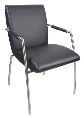 CSW Dinner Stoel Model 8 stoel met RVS frame en armleuning