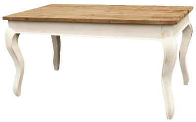 CSW QUEEN ANN Tafel bovenblad van recycle teak met witte poten