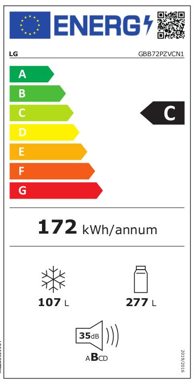LG GBB72PZVCN Koelvries combinatie